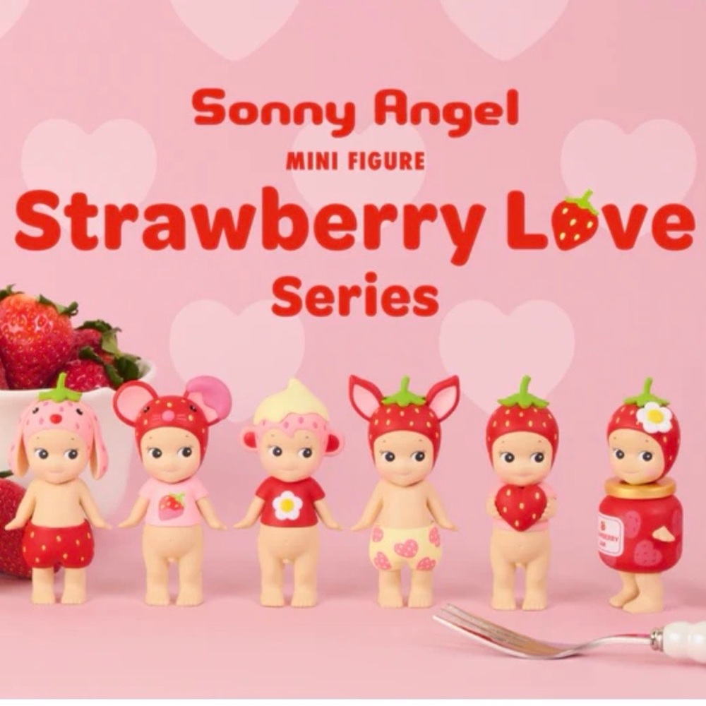 Sonny Angel Strawberry Love Mini Figure Set - Red